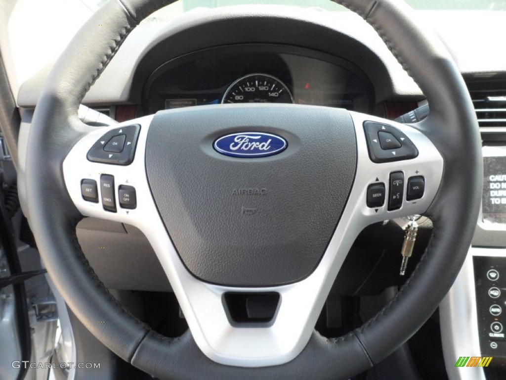 2012 Ford Edge Limited EcoBoost Charcoal Black Steering Wheel Photo #54425730