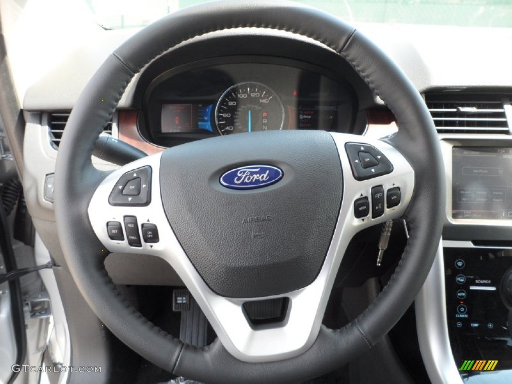 2012 Ford Edge Limited EcoBoost Charcoal Black Steering Wheel Photo #54426078