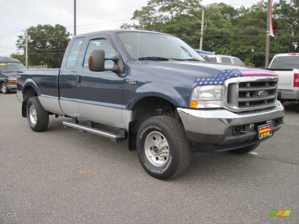 2004 F250 Super Duty XLT SuperCab 4x4 - Medium Wedgewood Blue Metallic / Medium Flint photo #4