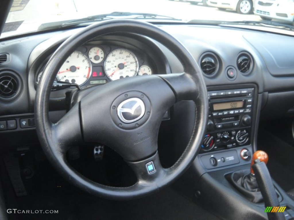2001 Mazda MX-5 Miata Roadster Black Steering Wheel Photo #54431892