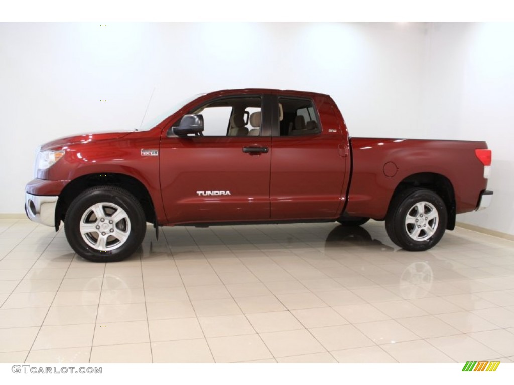 2010 Tundra SR5 Double Cab 4x4 - Salsa Red Pearl / Sand Beige photo #4