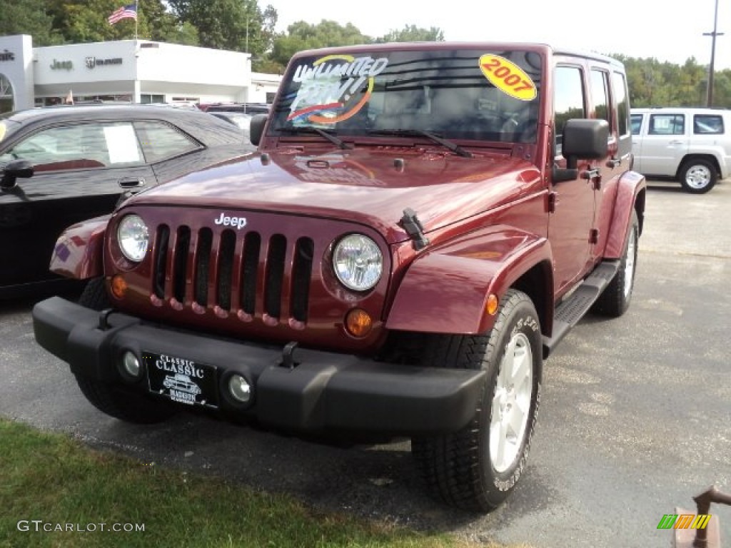 2007 Wrangler Unlimited Sahara - Red Rock Crystal Pearl / Dark Slate Gray/Medium Slate Gray photo #1