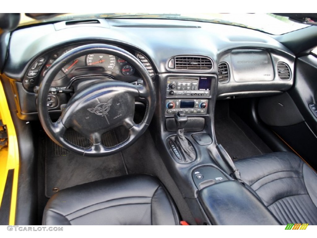 2002 Chevrolet Corvette Coupe Black Steering Wheel Photo #54435558