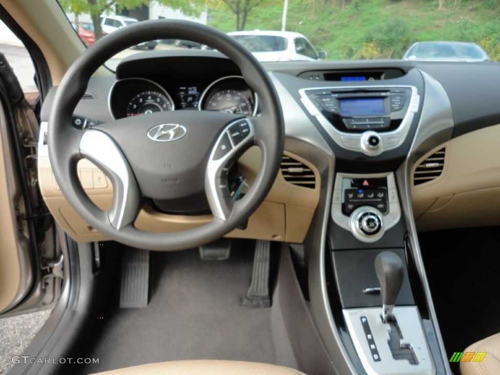 2011 Hyundai Elantra GLS Beige Dashboard Photo #54438489
