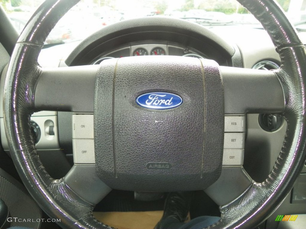 2004 Ford F150 FX4 SuperCab 4x4 Black Steering Wheel Photo #54438678