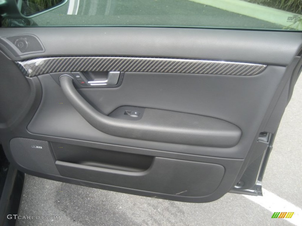 2008 Audi RS4 4.2 quattro Sedan Black Door Panel Photo #54438927