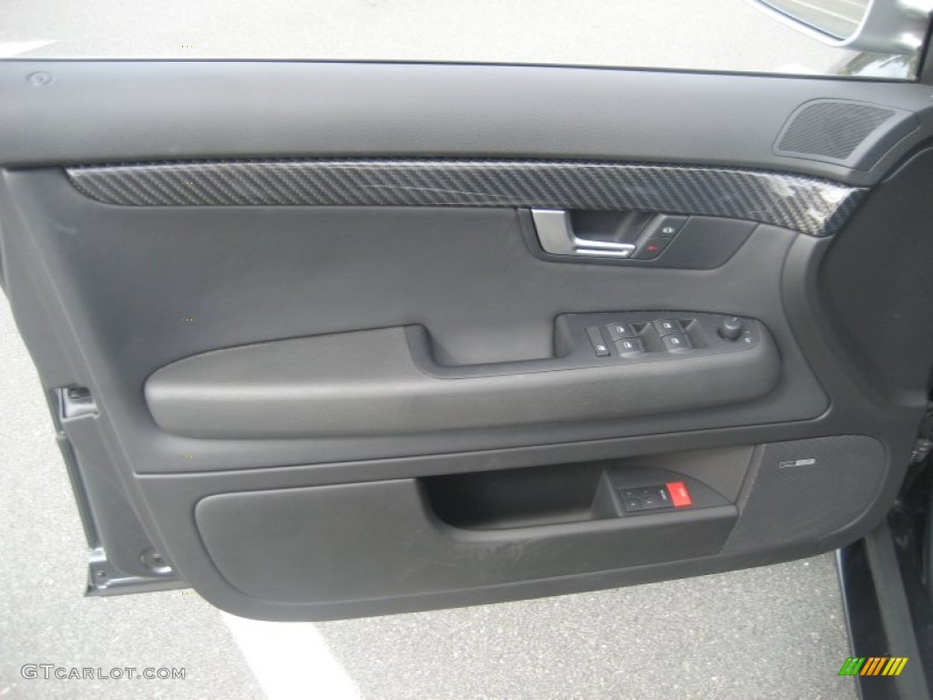 2008 Audi RS4 4.2 quattro Sedan Black Door Panel Photo #54438945