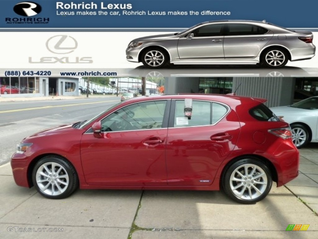 2011 CT 200h Hybrid Premium - Matador Red Mica / Ecru photo #1