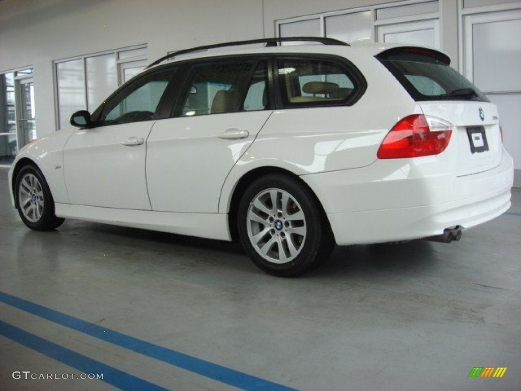 2007 3 Series 328i Wagon - Alpine White / Beige photo #5