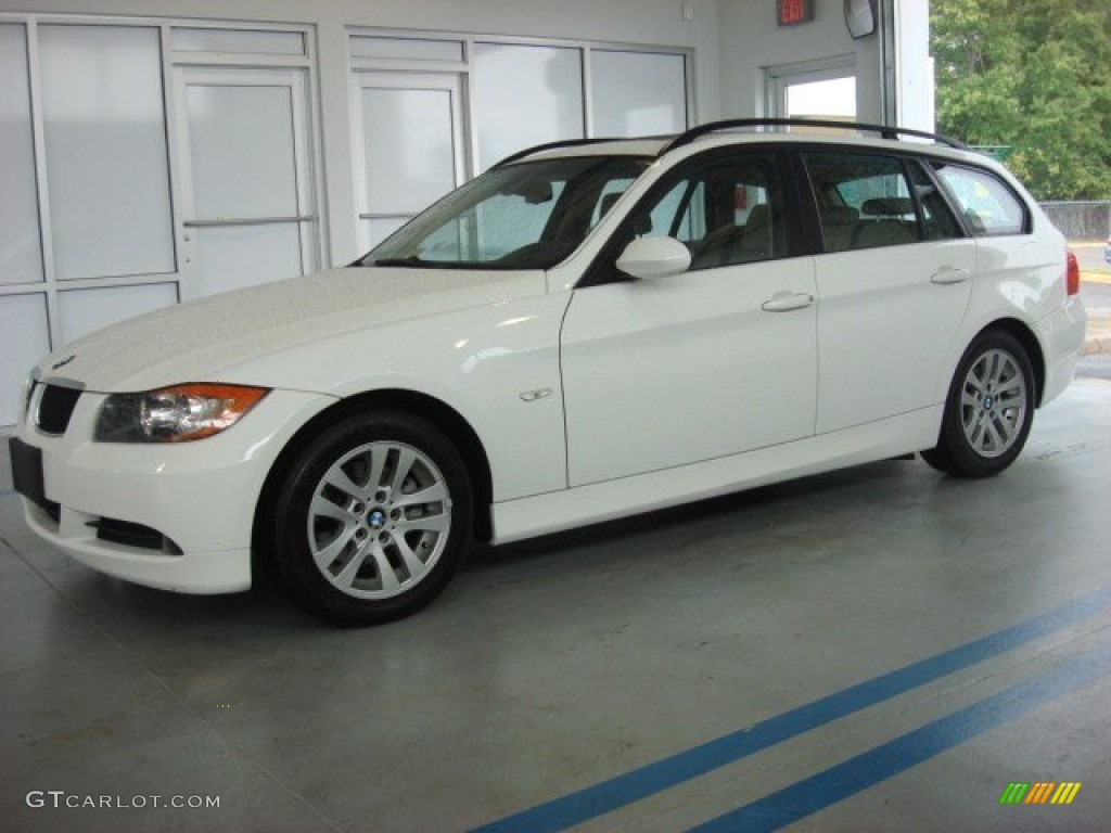 2007 3 Series 328i Wagon - Alpine White / Beige photo #6