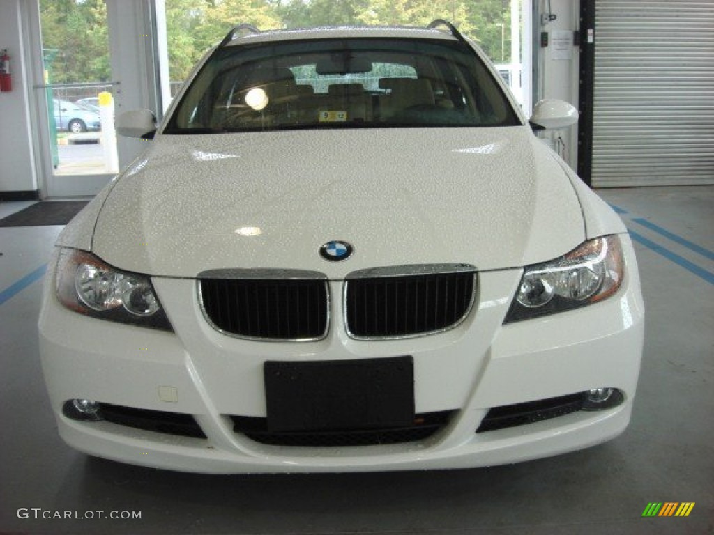 2007 3 Series 328i Wagon - Alpine White / Beige photo #7