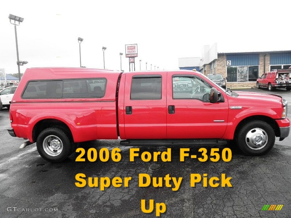 2006 F350 Super Duty Lariat Crew Cab Dually - Red Clearcoat / Medium Flint photo #1