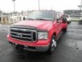 2006 Red Clearcoat Ford F350 Super Duty Lariat Crew Cab Dually  photo #3