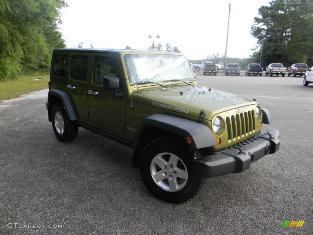 2008 Wrangler Unlimited Rubicon 4x4 - Rescue Green Metallic / Dark Khaki/Medium Khaki photo #3