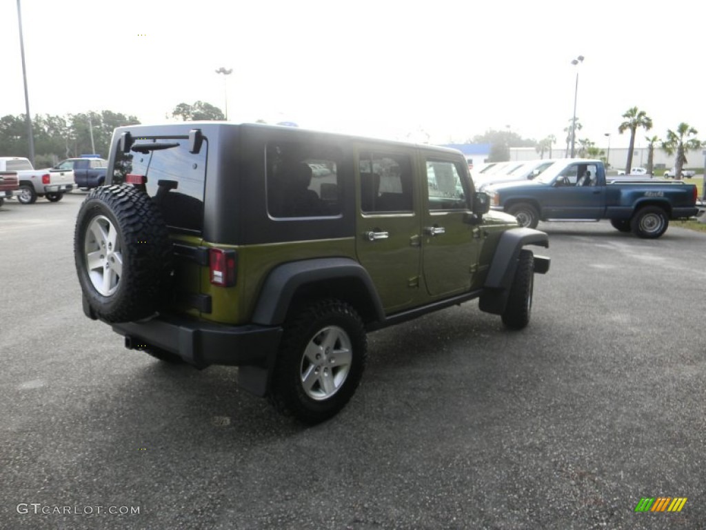 2008 Wrangler Unlimited Rubicon 4x4 - Rescue Green Metallic / Dark Khaki/Medium Khaki photo #5