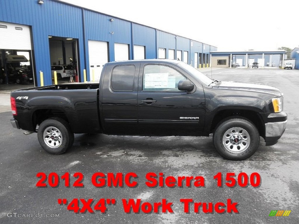 2012 Sierra 1500 SL Extended Cab 4x4 - Onyx Black / Dark Titanium photo #1
