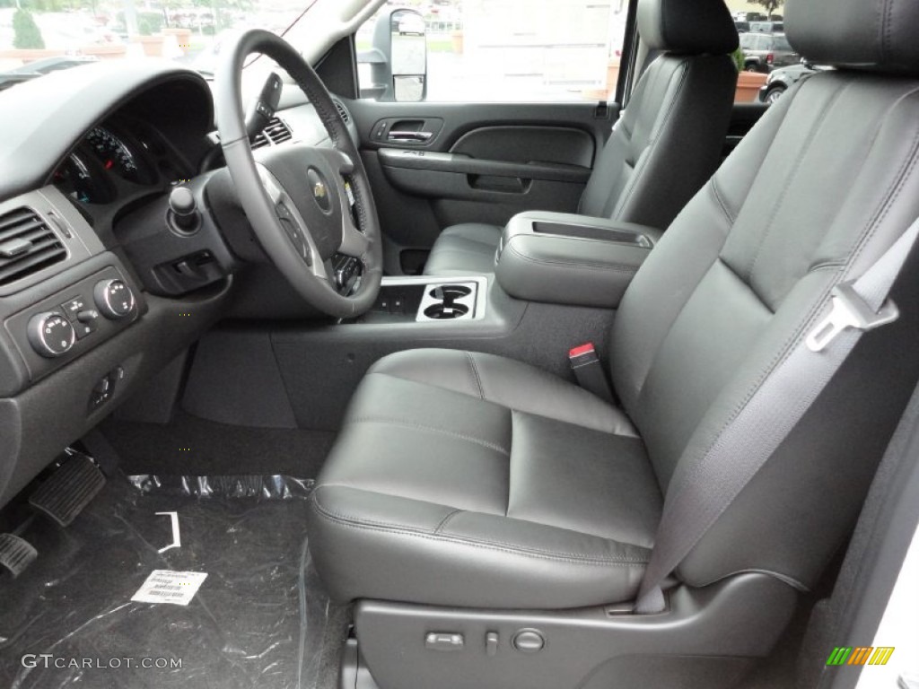Ebony Interior 2012 Chevrolet Silverado 3500HD LTZ Crew Cab 4x4 Dually Photo #54445280