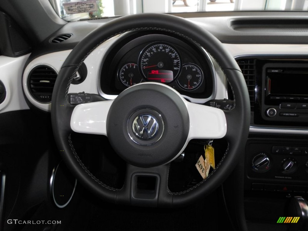 2012 Volkswagen Beetle Turbo Titan Black Steering Wheel Photo #54445281