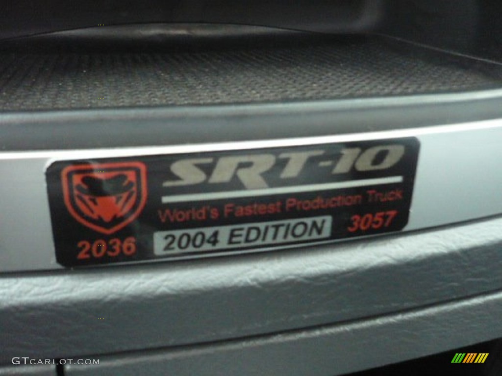 2004 Dodge Ram 1500 SRT-10 Regular Cab Info Tag Photo #54445869