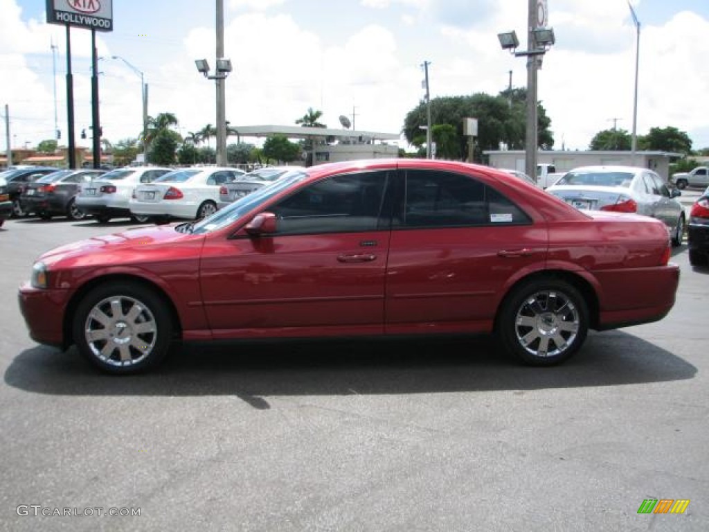 2003 LS V8 - Vivid Red Metallic / Black photo #6