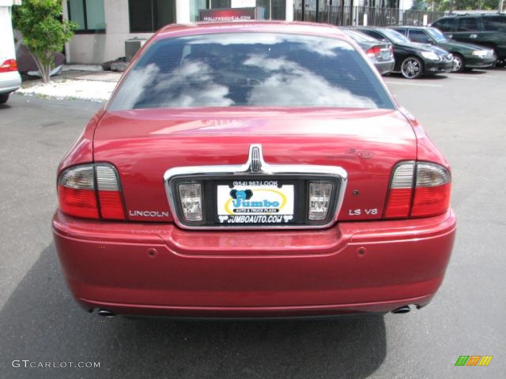 2003 LS V8 - Vivid Red Metallic / Black photo #8