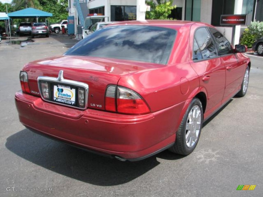 2003 LS V8 - Vivid Red Metallic / Black photo #9