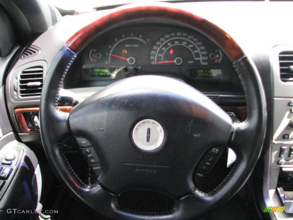 2003 Lincoln LS V8 Black Steering Wheel Photo #54447135