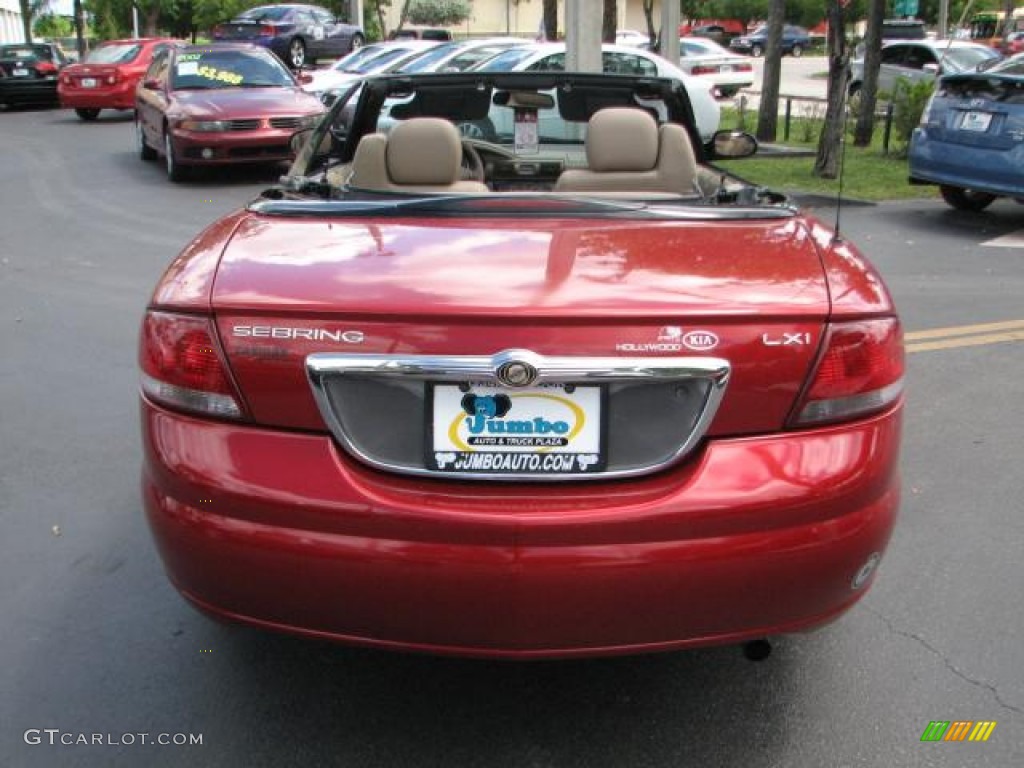 2004 Sebring LXi Convertible - Inferno Red Pearl / Sandstone photo #8