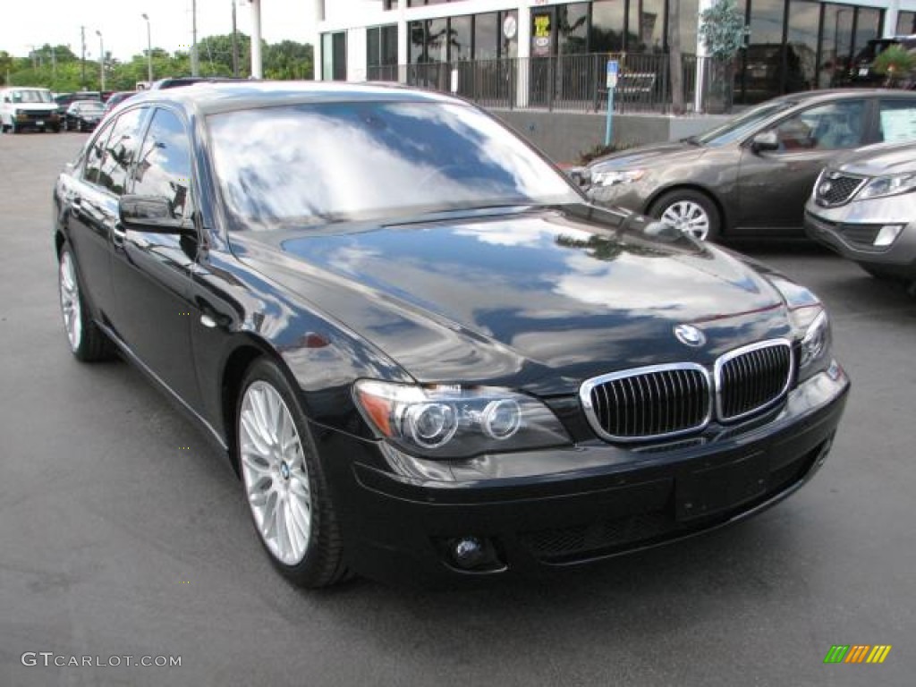 2007 7 Series 750i Sedan - Black Sapphire Metallic / Beige photo #1