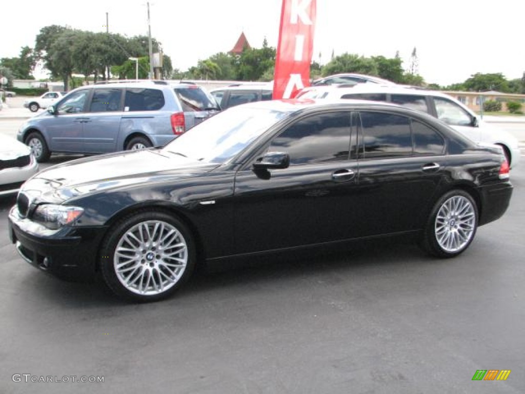 2007 7 Series 750i Sedan - Black Sapphire Metallic / Beige photo #6
