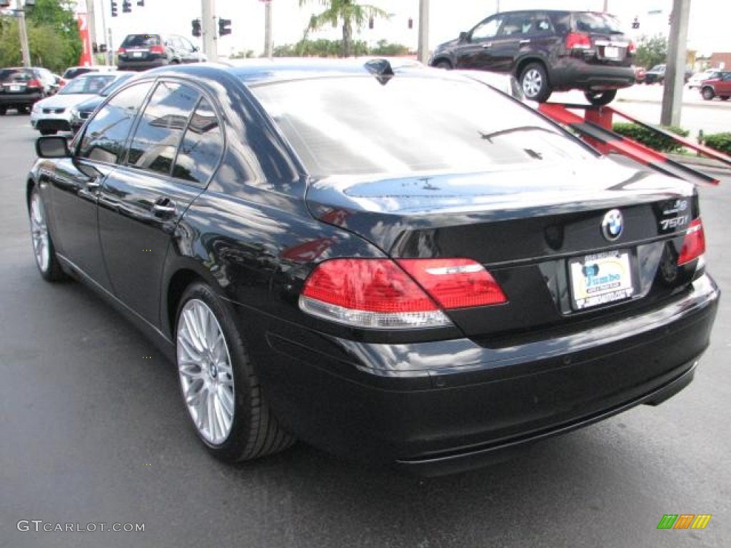 2007 7 Series 750i Sedan - Black Sapphire Metallic / Beige photo #7