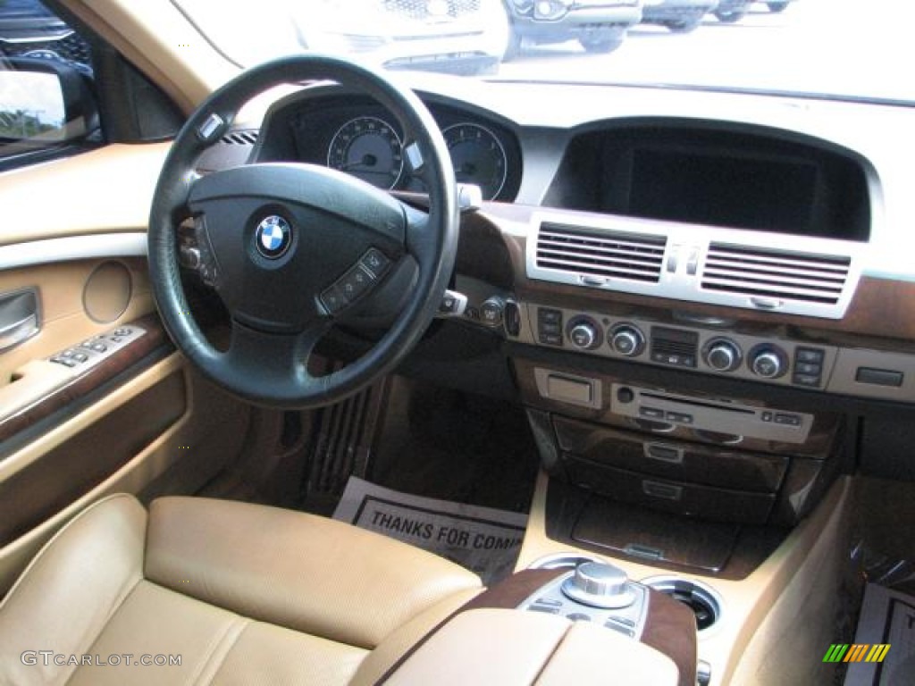 2007 BMW 7 Series 750i Sedan Beige Dashboard Photo #54448508