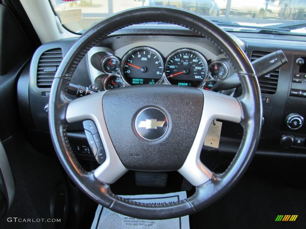 2009 Chevrolet Silverado 2500HD LT Extended Cab 4x4 Ebony Steering Wheel Photo #54448728