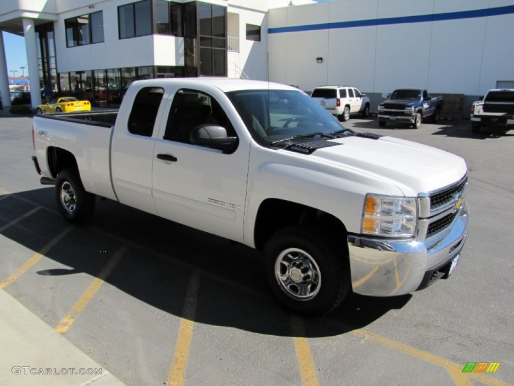 Summit White 2009 Chevrolet Silverado 2500HD LT Extended Cab 4x4 Exterior Photo #54448935