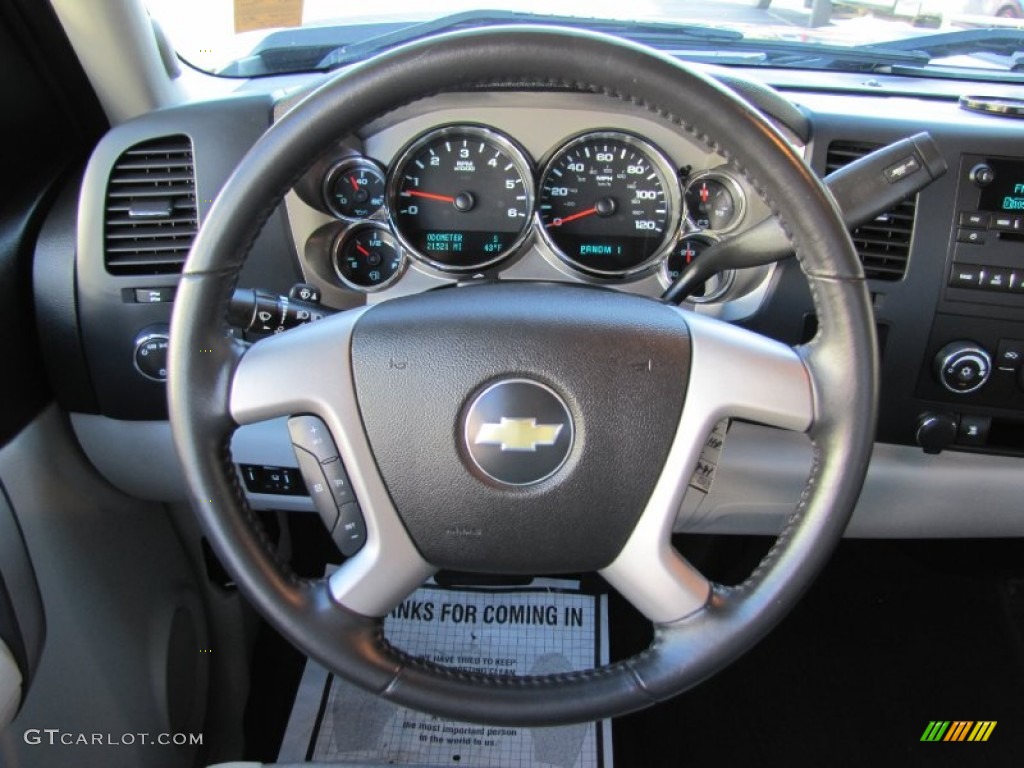 2009 Chevrolet Silverado 2500HD LT Extended Cab Light Titanium/Ebony Steering Wheel Photo #54449031