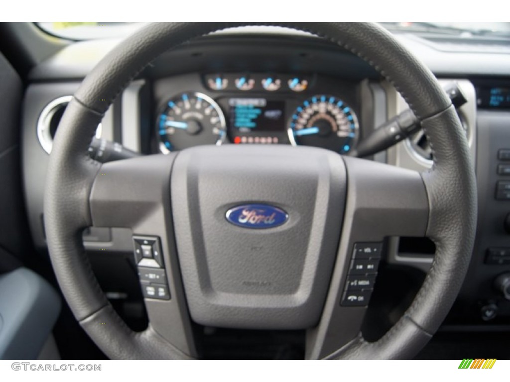 2011 Ford F150 XLT SuperCab Steel Gray Steering Wheel Photo #54449216