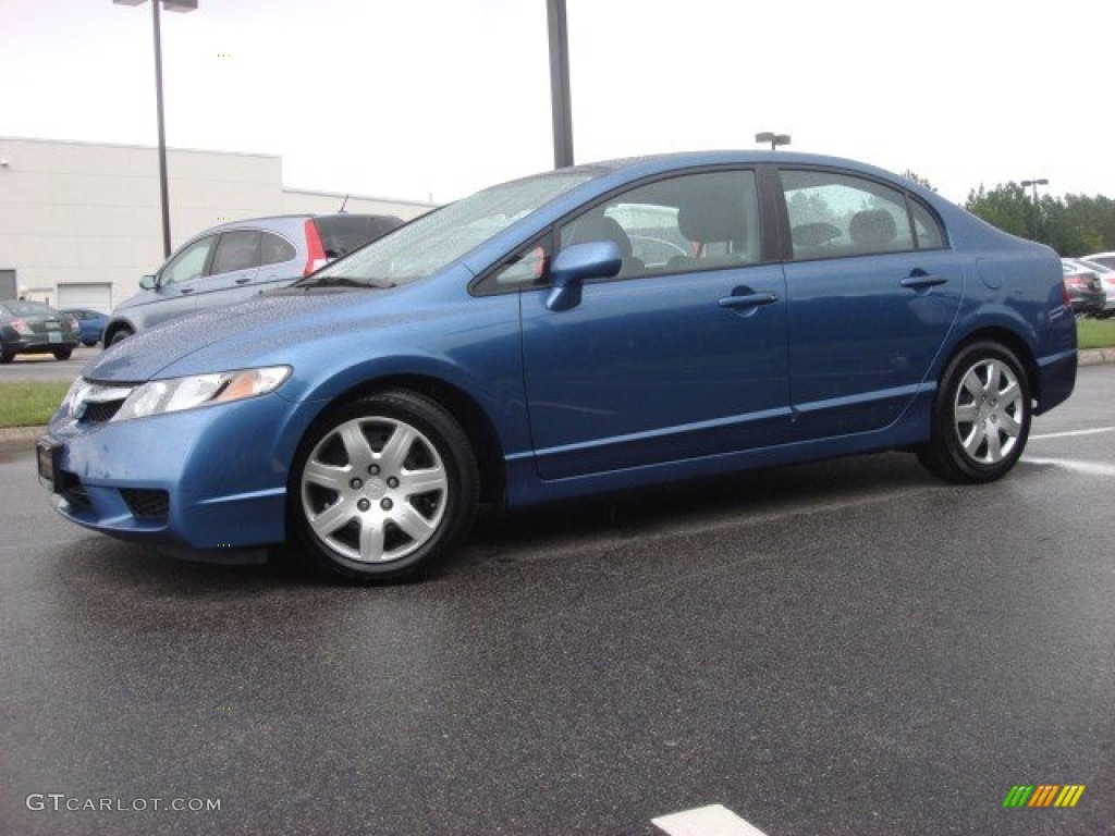 2010 Civic LX Sedan - Atomic Blue Metallic / Gray photo #3