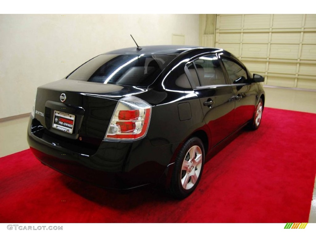 2008 Sentra 2.0 S - Super Black / Charcoal/Steel photo #6