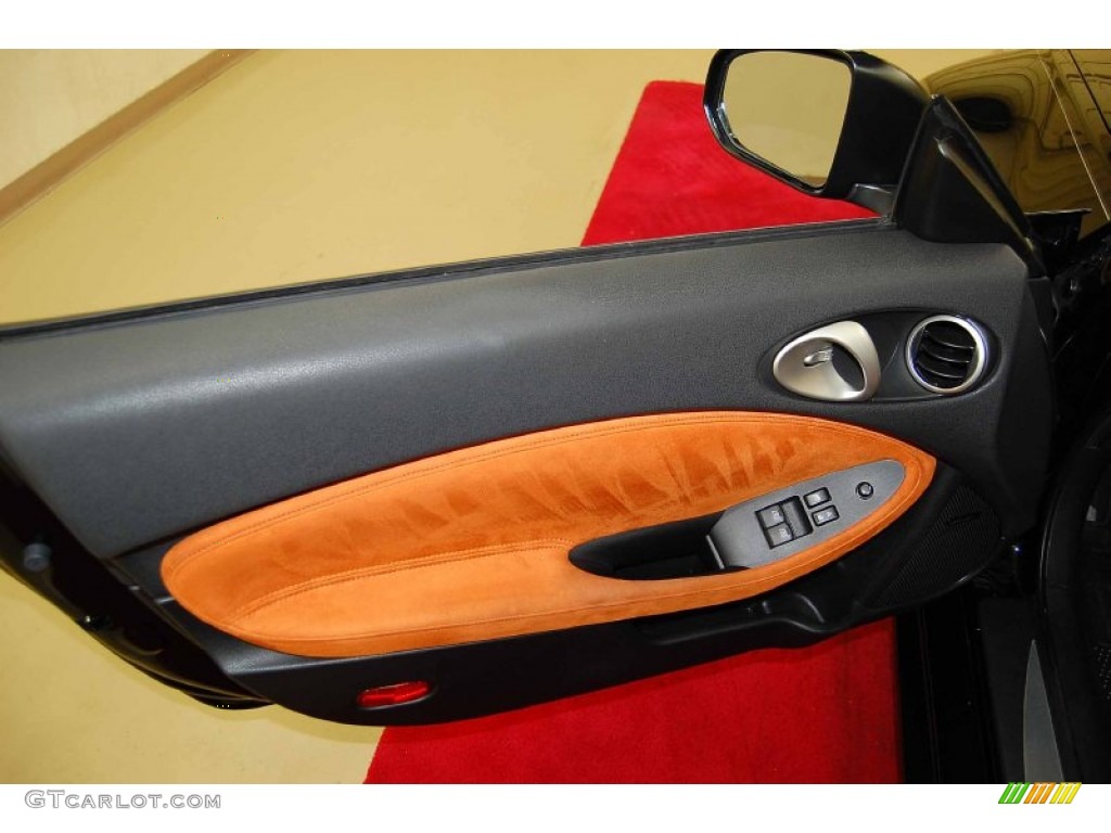 2009 Nissan 370Z Sport Touring Coupe Persimmon Leather Door Panel Photo #54452574