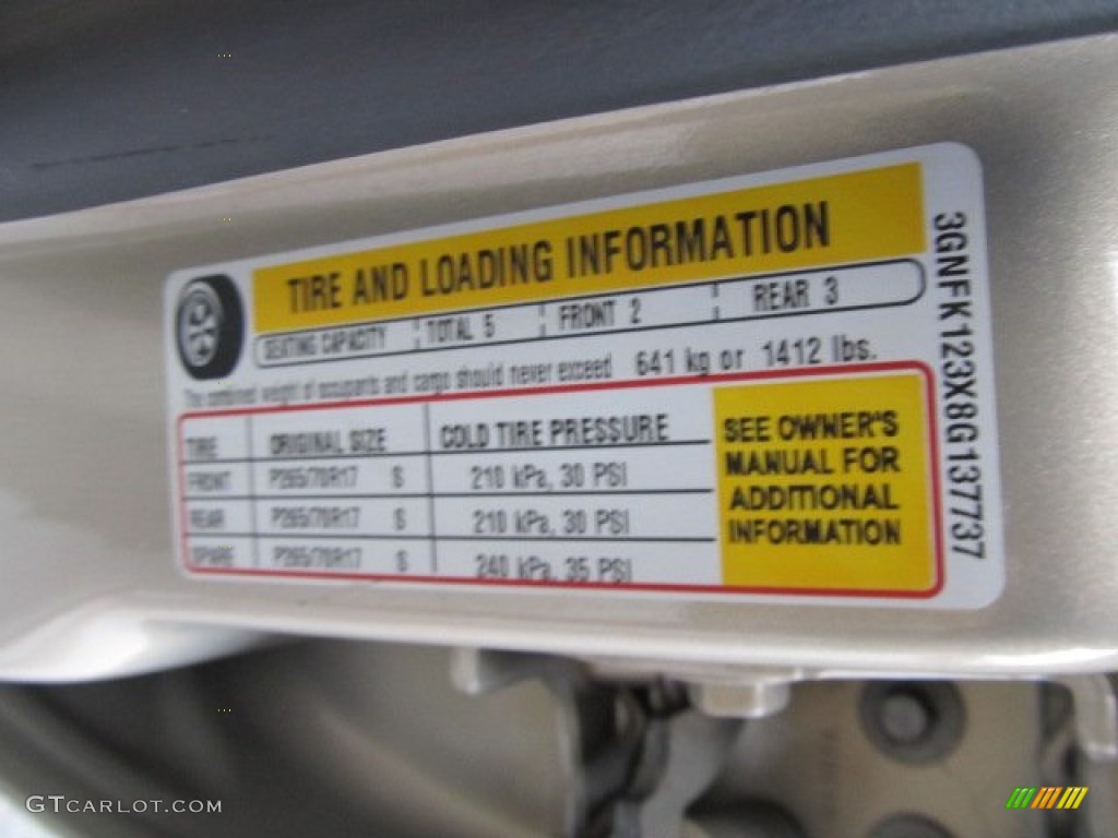 2008 Chevrolet Avalanche LT 4x4 Info Tag Photo #54453507