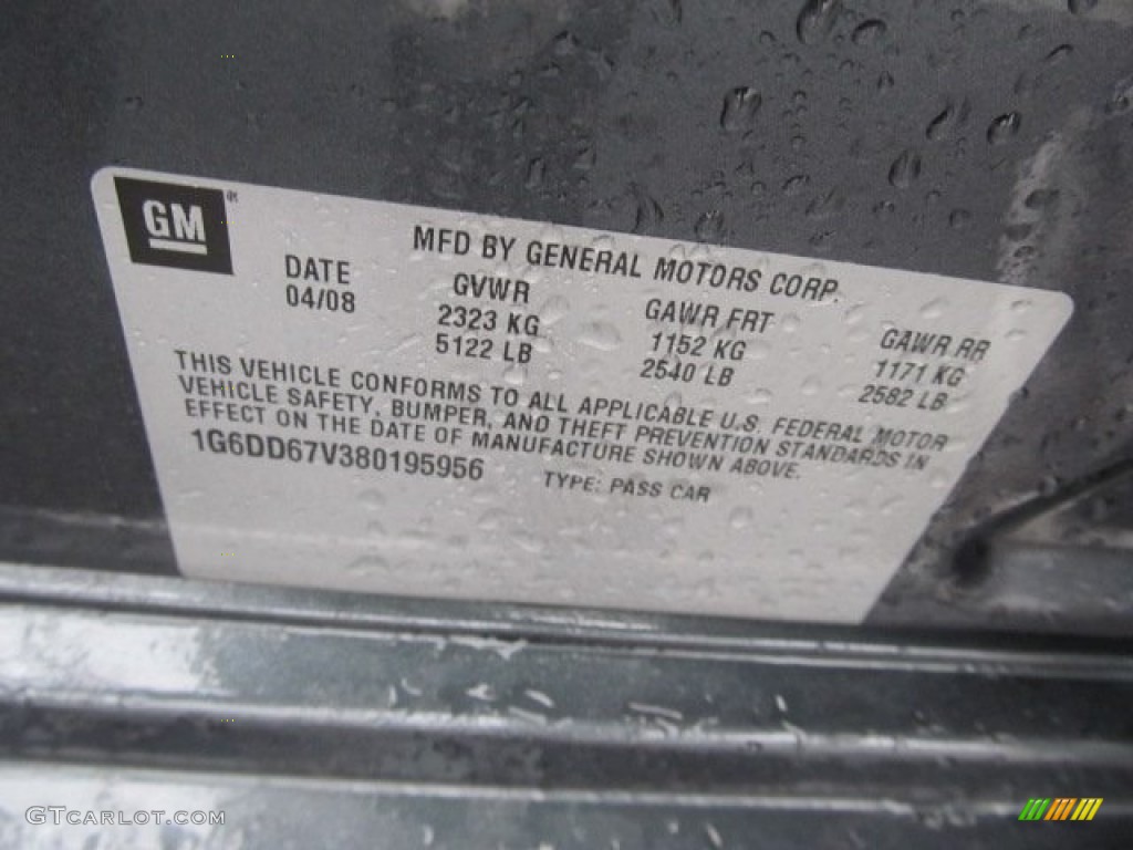 2008 Cadillac STS 4 V6 AWD Info Tag Photos