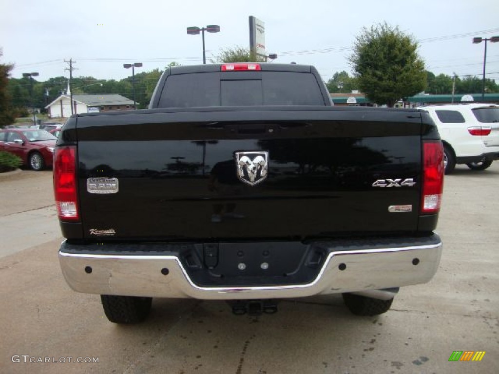 2012 Ram 2500 HD Laramie Longhorn Mega Cab 4x4 - Black / Light Pebble Beige/Bark Brown photo #3