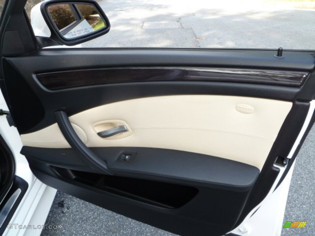 2010 BMW 5 Series 535i Sedan Cream Beige Door Panel Photo #54461586