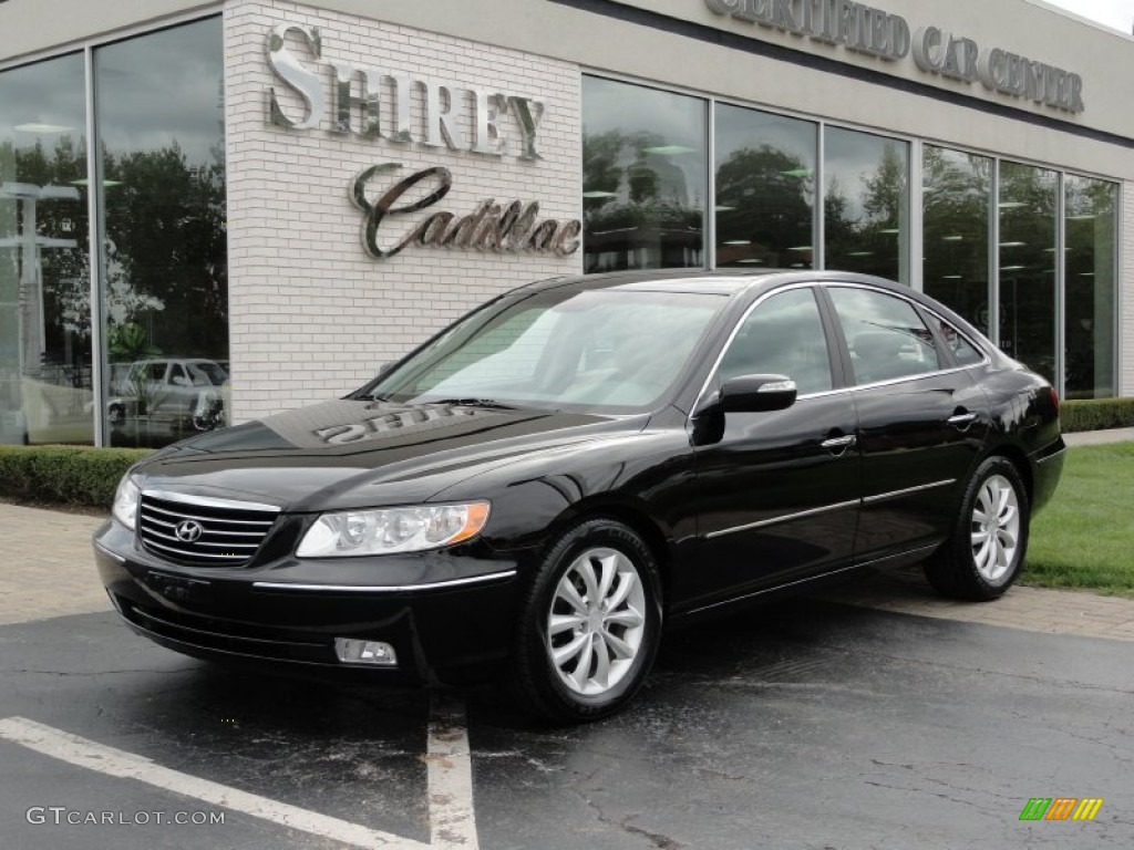 2008 Azera Limited - Ebony Black / Beige photo #1