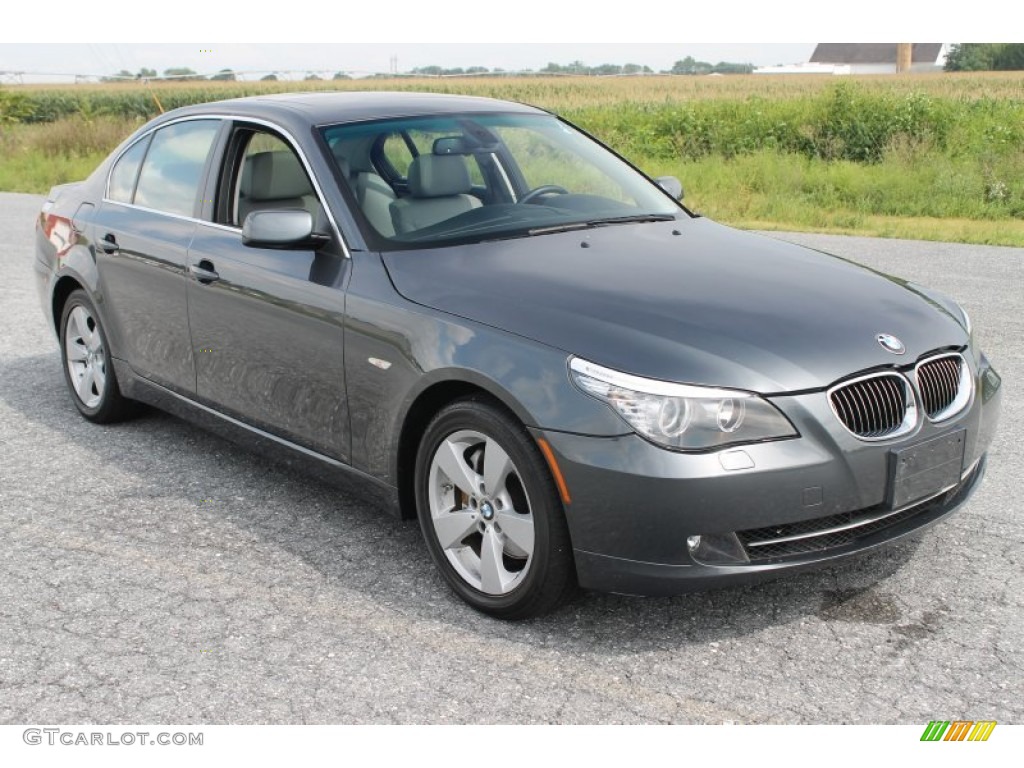 2008 5 Series 528xi Sedan - Platinum Grey Metallic / Grey photo #1