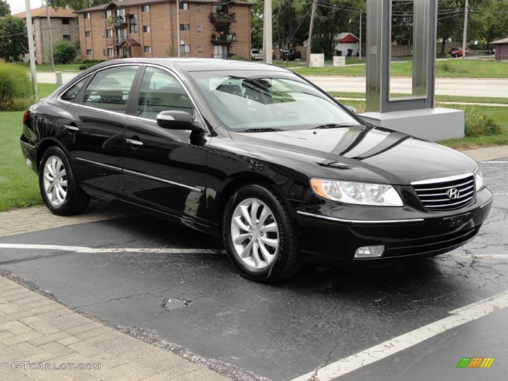 2008 Azera Limited - Ebony Black / Beige photo #3