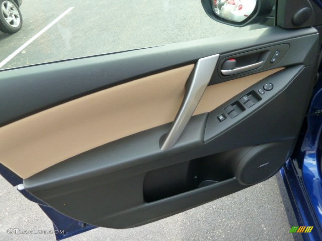 2012 Mazda MAZDA3 s Touring 5 Door Dune Beige Door Panel Photo #54462831