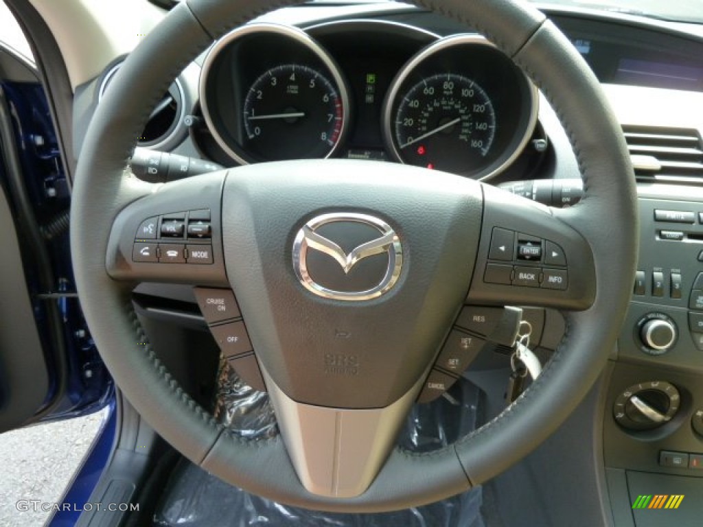 2012 Mazda MAZDA3 s Touring 5 Door Dune Beige Steering Wheel Photo #54462873
