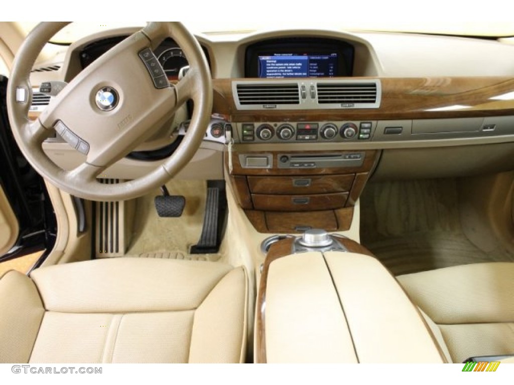 2008 BMW 7 Series 750i Sedan Beige Dashboard Photo #54463224