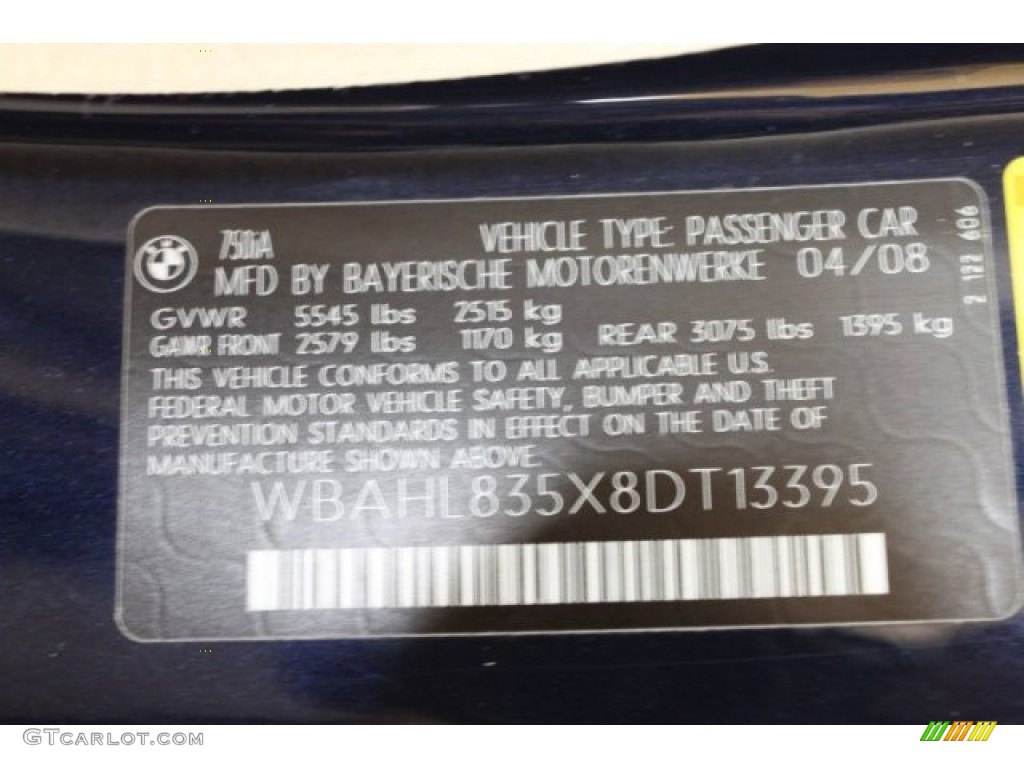 2008 7 Series 750i Sedan - Monaco Blue Metallic / Beige photo #12